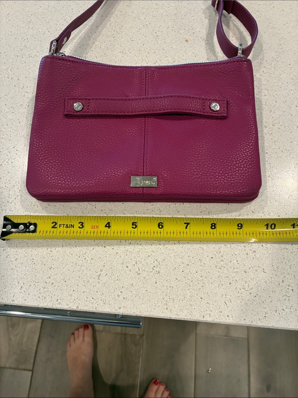 Compact Women's Crossbody Bag in Fuchsia Pink
